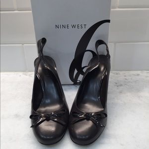 Nine West Leather Heels Size 9 Brown